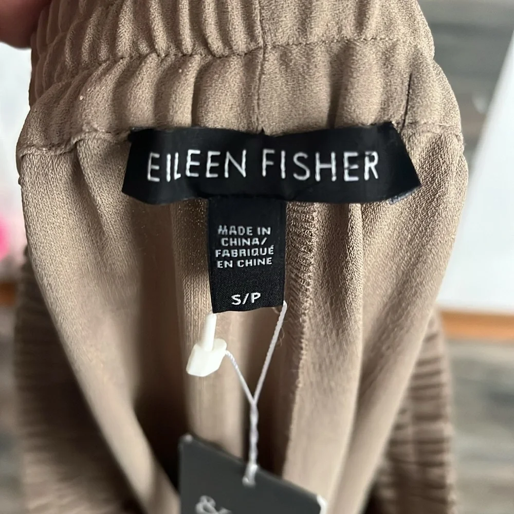 Eileen Fisher 100% Silk Ankle Pants NWT Small - Picture 7 of 8